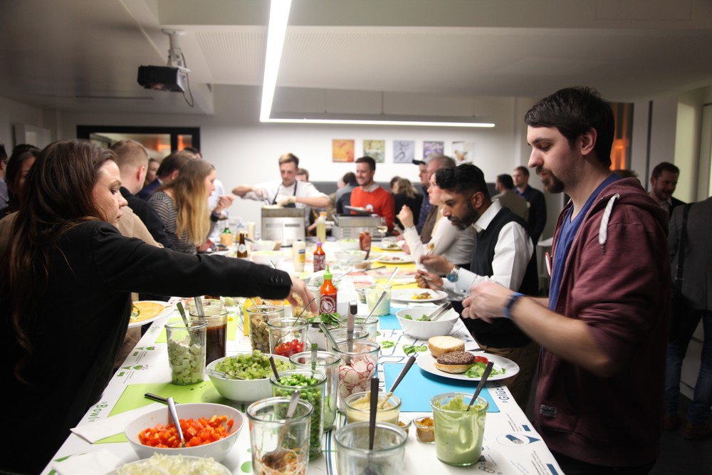 no line dinner guests creating their meal